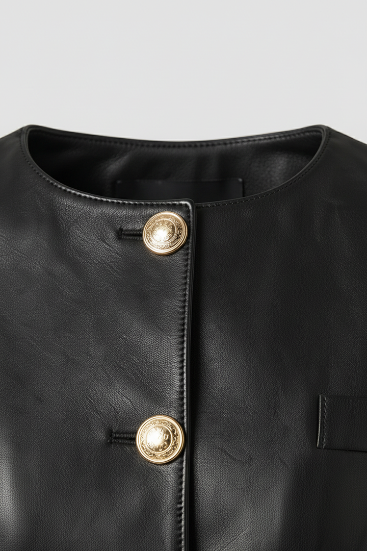 EVELYN - GENUINE SHEEPSKI - sheepskin collar, detailed texture