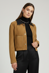 FRANCOISE - Vintage Luxury Genuine Suede Leather Jacket