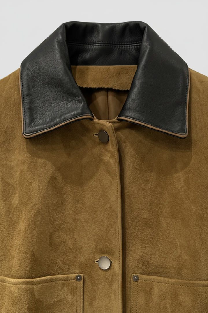 FRANCOISE - Vintage Luxur - coat collar, neckline details, textured fabric, premium stitching