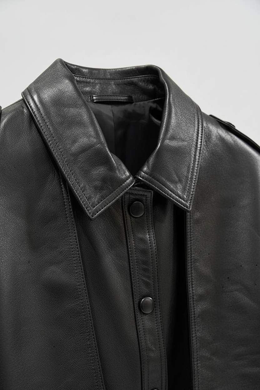 GENEVIEVE - Mid-Length Be - tailored collar, neckline detail, luxury fabric, precise stitching
