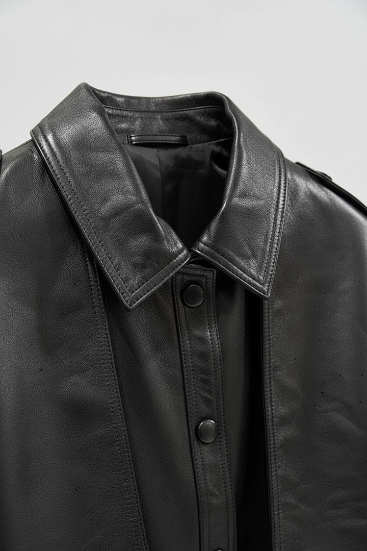 GENEVIEVE - Mid-Length Be - tailored collar, neckline detail, luxury fabric, precise stitching