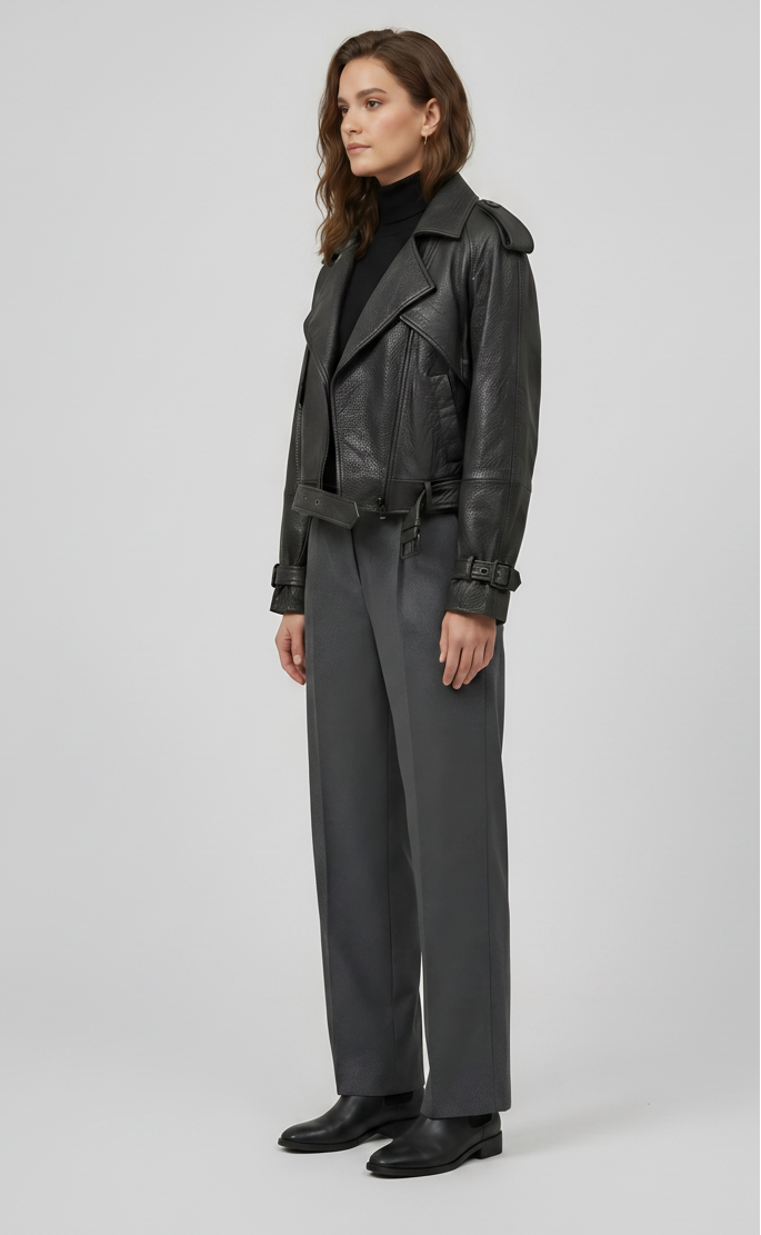 GEORGIA - Bubble Leather - signature pebbled texture, side profile shot