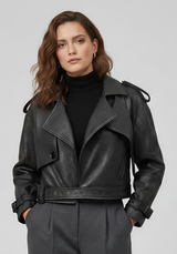 GEORGIA - Bubble Leather Motorcycle Jacket