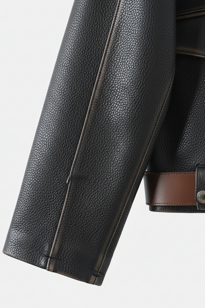 GREER - Belted Distressed - distressed sleeve, cuff detail