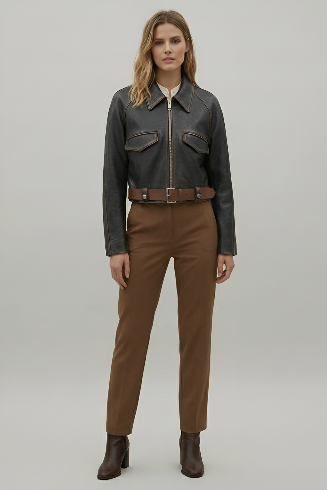 GREER - Belted Distressed - quiet luxury fashion