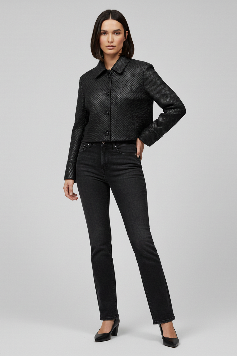 HARLOW - Knitted Sheepski - black, knitted, sheepskin, luxury