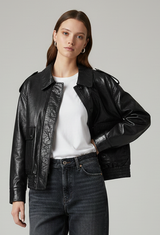 HARPER - Waxed Cowhide Leather Jacket