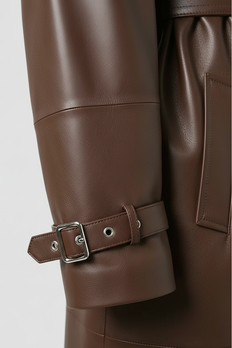 HAYES - Long Sheepskin Le - sheepskin sleeve cuff, stitching detail