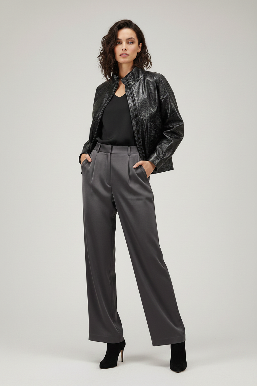 HELOISE - Wax Leather Jacket - strapless watch head, luxury