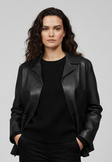IMOGEN - Hip-Length Sheepskin Leather Jacket