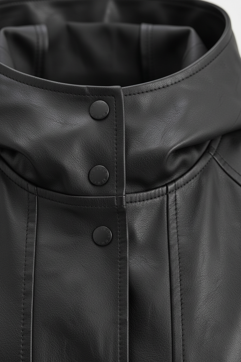ISABELLE - HOODED SHEEPSK - collar detail, shearling texture, precise stitching