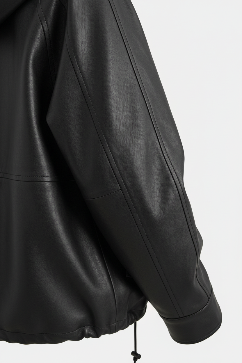 ISABELLE - HOODED SHEEPSK - sleeve detail, shearling texture, cuff stitching