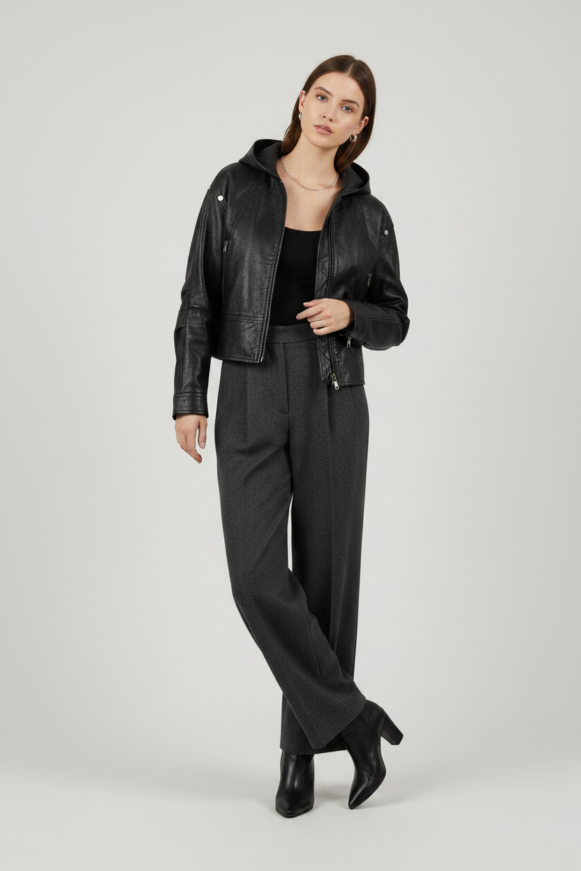 JOSETTE - HOODED LEATHER - premium, refined, timeless