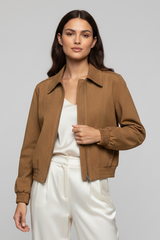 KINSLEY - Suede Leather Bomber Jacket