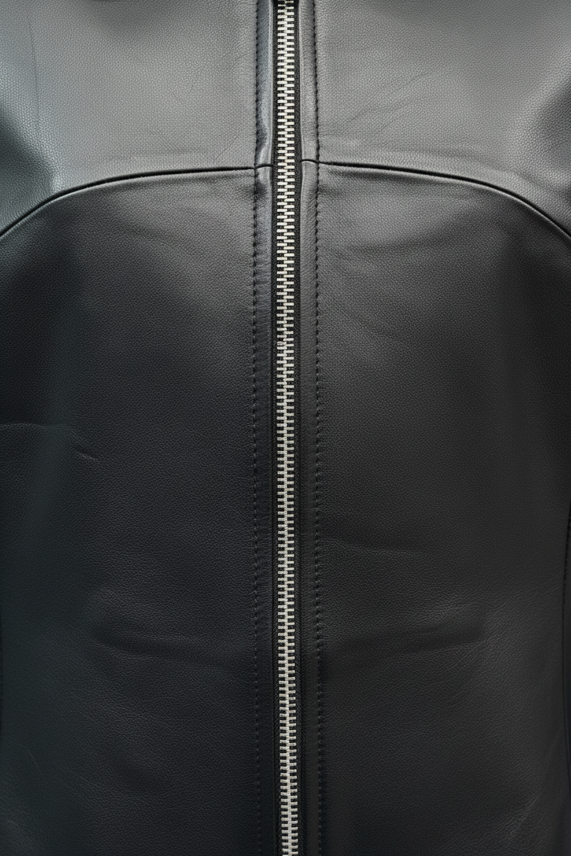 LANCASTER - CROPPED SHEEPSKIN - front closure, zipper, stitching