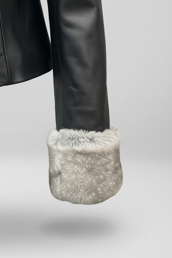 LANCASTER - CROPPED SHEEPSKIN - sleeve detail, luxurious texture, cuff, stitching