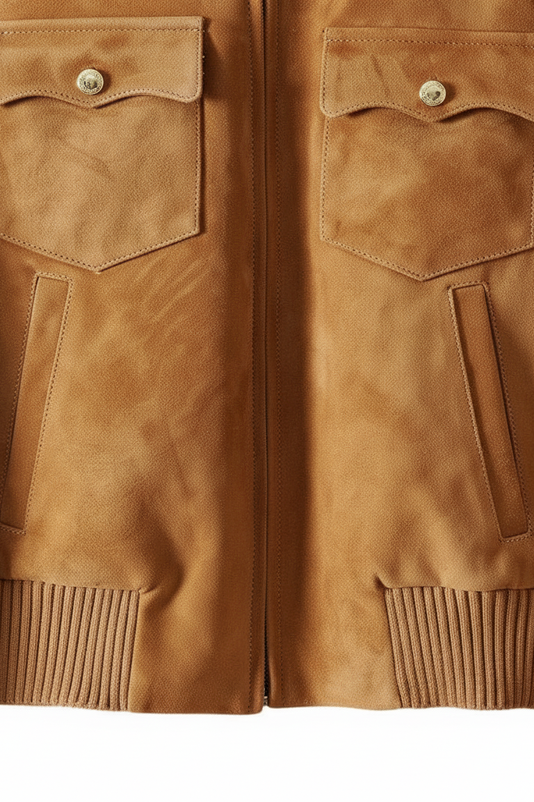 LOGAN - Suede Leather Bom - front closure, suede texture, premium stitching