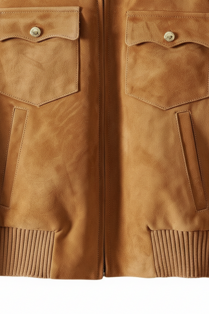 LOGAN - Suede Leather Bom - front closure, suede texture, premium stitching