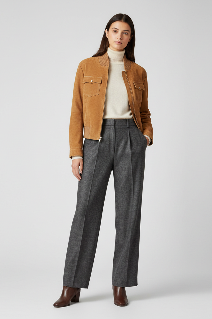LOGAN - Suede Leather Bom - Quiet luxury, elegant, refined, tailored