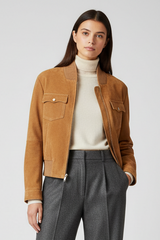 LOGAN - Suede Leather Bomber Jacket