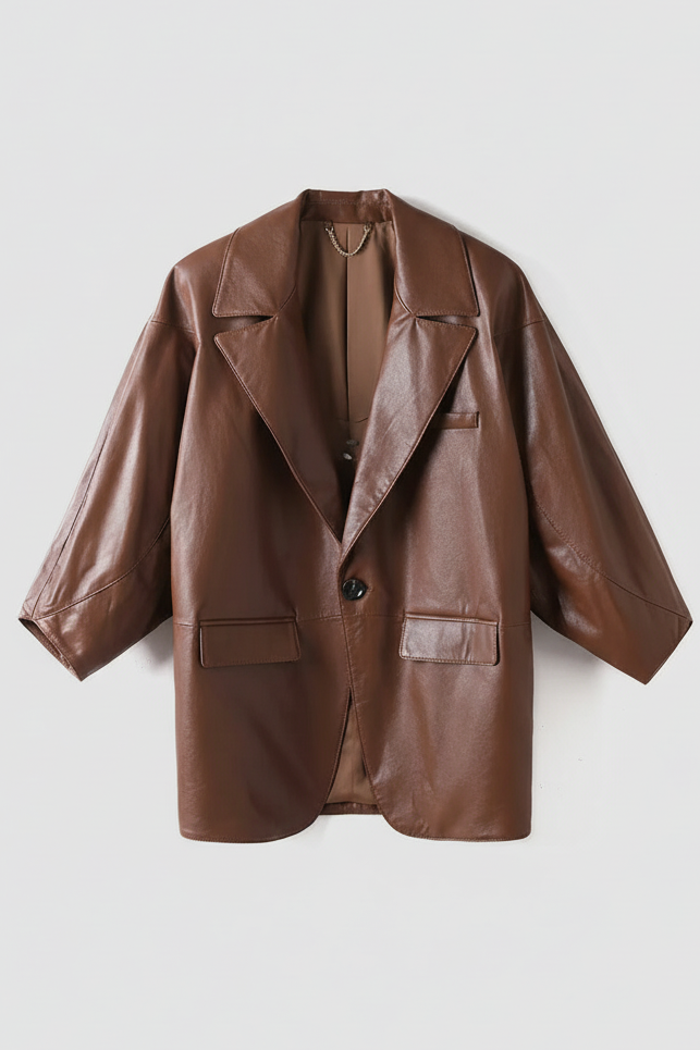 MARGOT - Vegetable-Tanned - leather jacket, tan, product