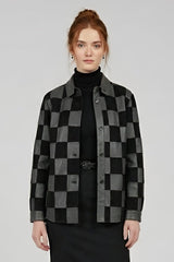 MERRITT - Checkerboard Leather Shirt Jacket