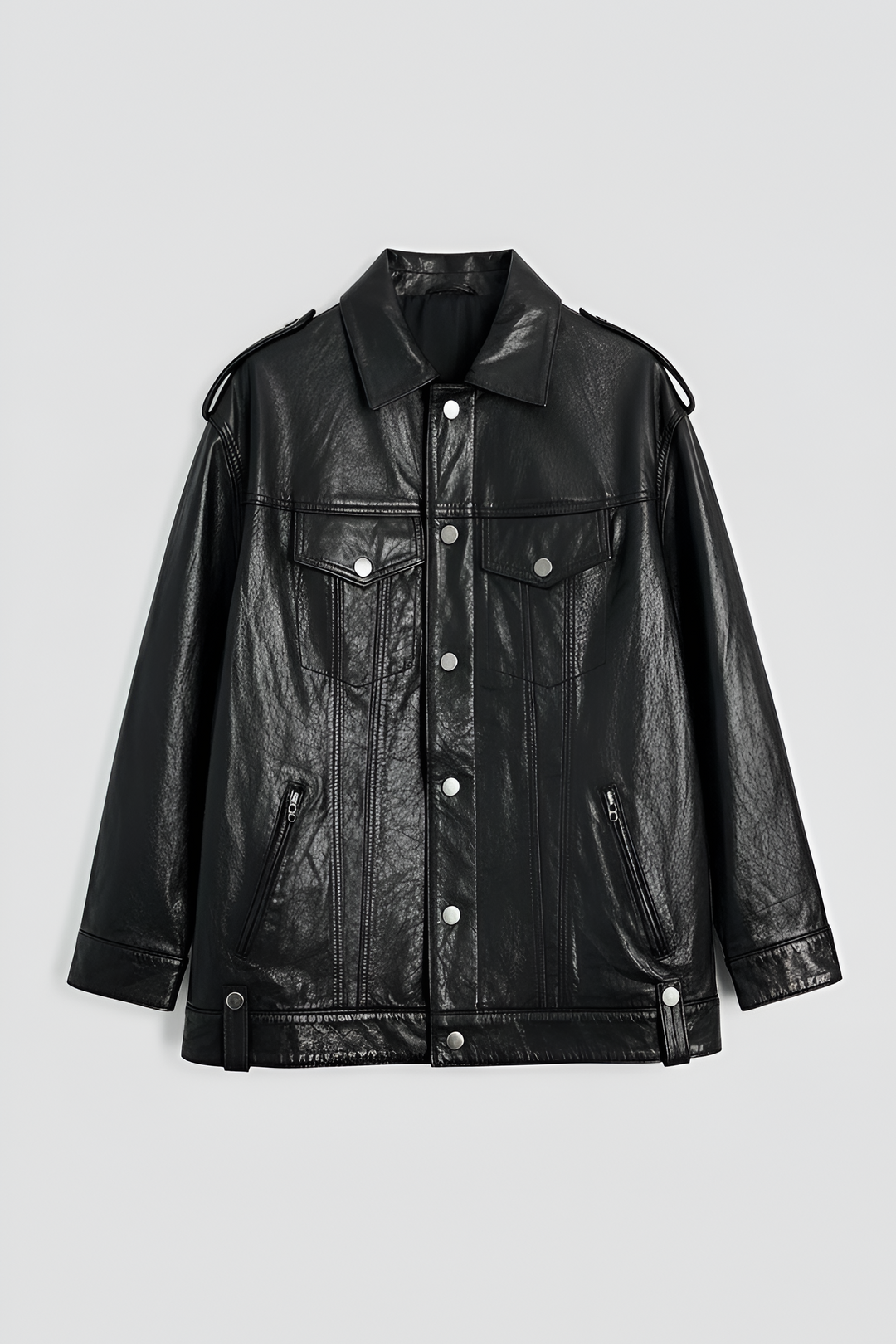 MORGAN women cow leather motorcycle jacket product image black genuine cow leather jacket