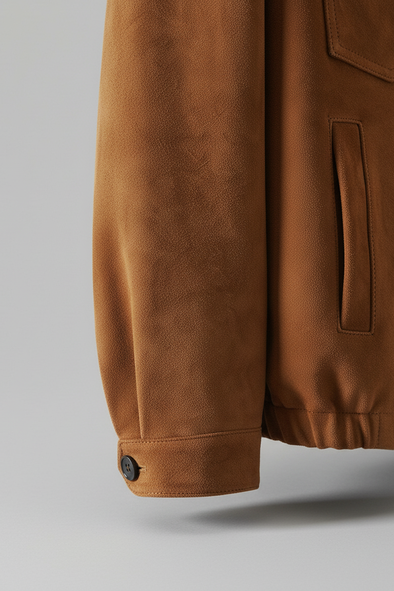 PALMER - Elastic Hem Sued - suede texture, elastic cuff, precise stitching, luxury detail