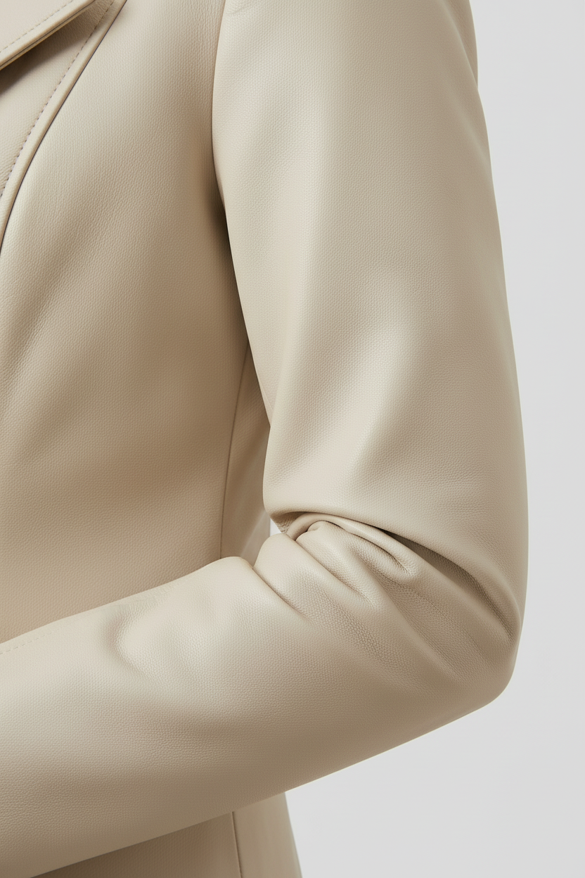 PAULETTE - MOTO LEATHER J - leather sleeve texture stitching