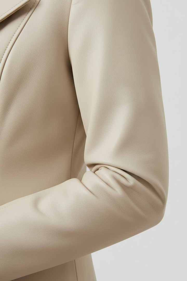PAULETTE - MOTO LEATHER J - leather sleeve texture stitching