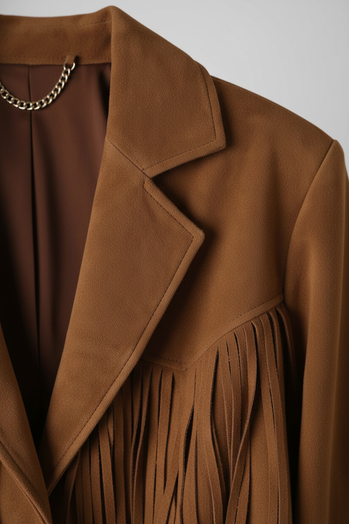 Peyton - Tassel Suede Lea - luxury suede collar detail