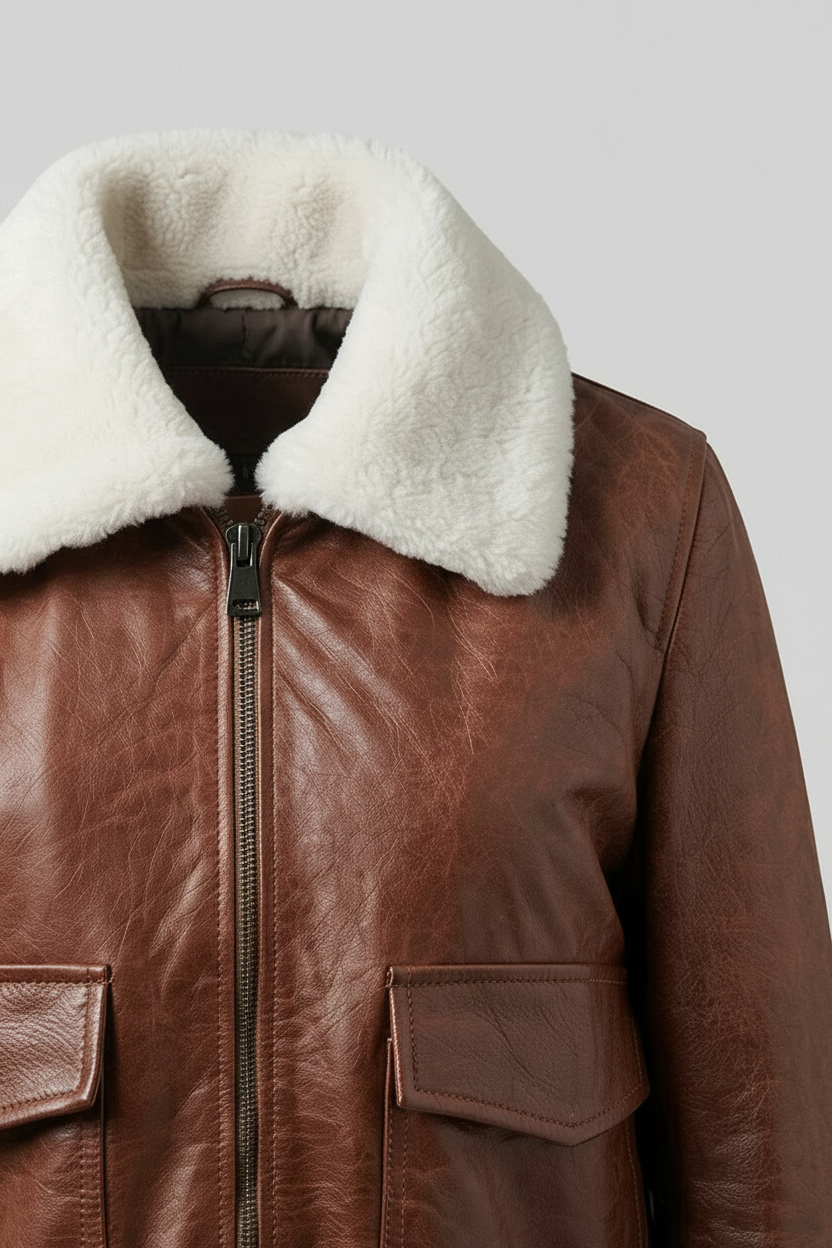REMINGTON - Leather Motor - sophisticated leather luxury, collar and zip detail