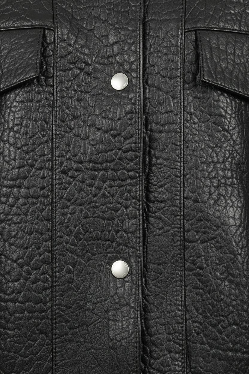 RIVER - Oversized Bubble - front closure, metal zipper, buttons, stitching detail