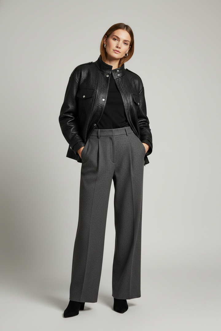 RIVER - Oversized Bubble - pebbled leather, structured, Quiet Luxury
