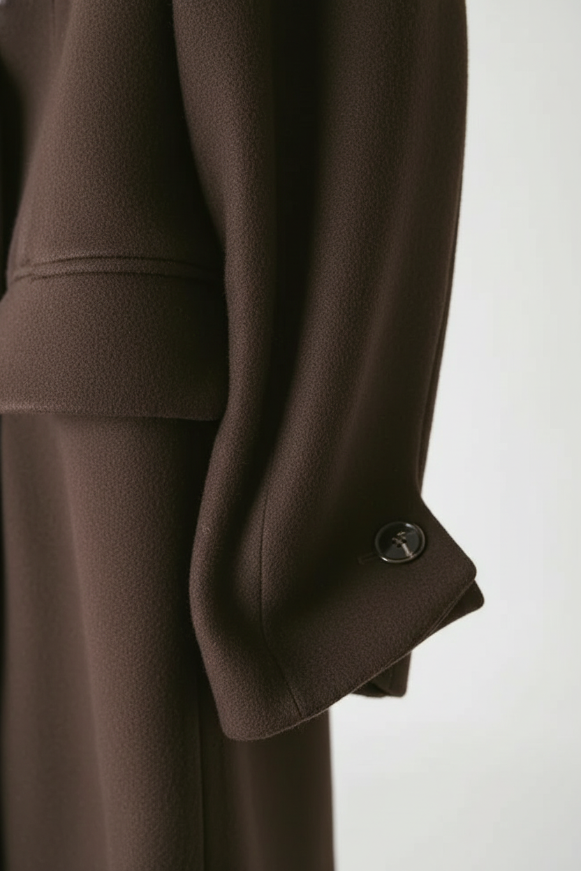 ROWAN - Double-Breasted S - suede quiet luxury coat