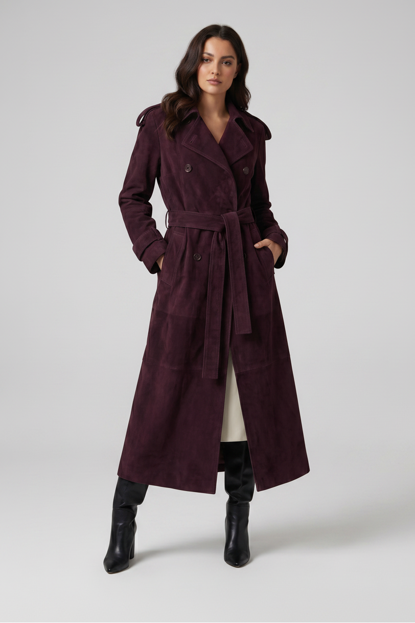 SAGE - Belted Suede Leather - quiet luxury studio premium