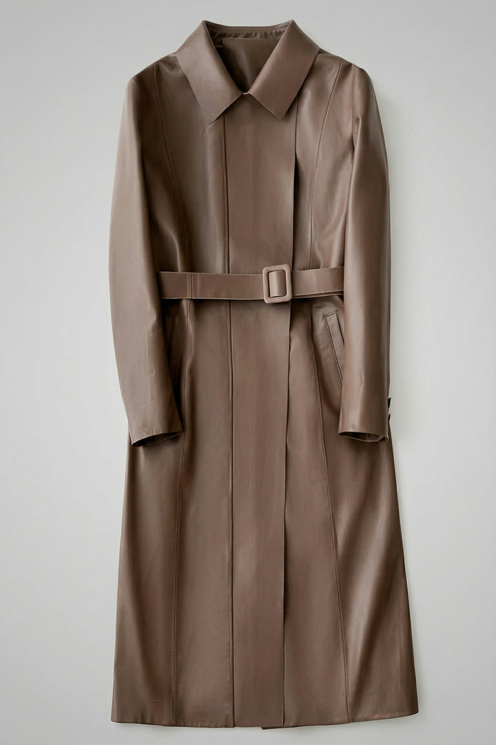 EMERSON - Long Belted Lea - vue face
