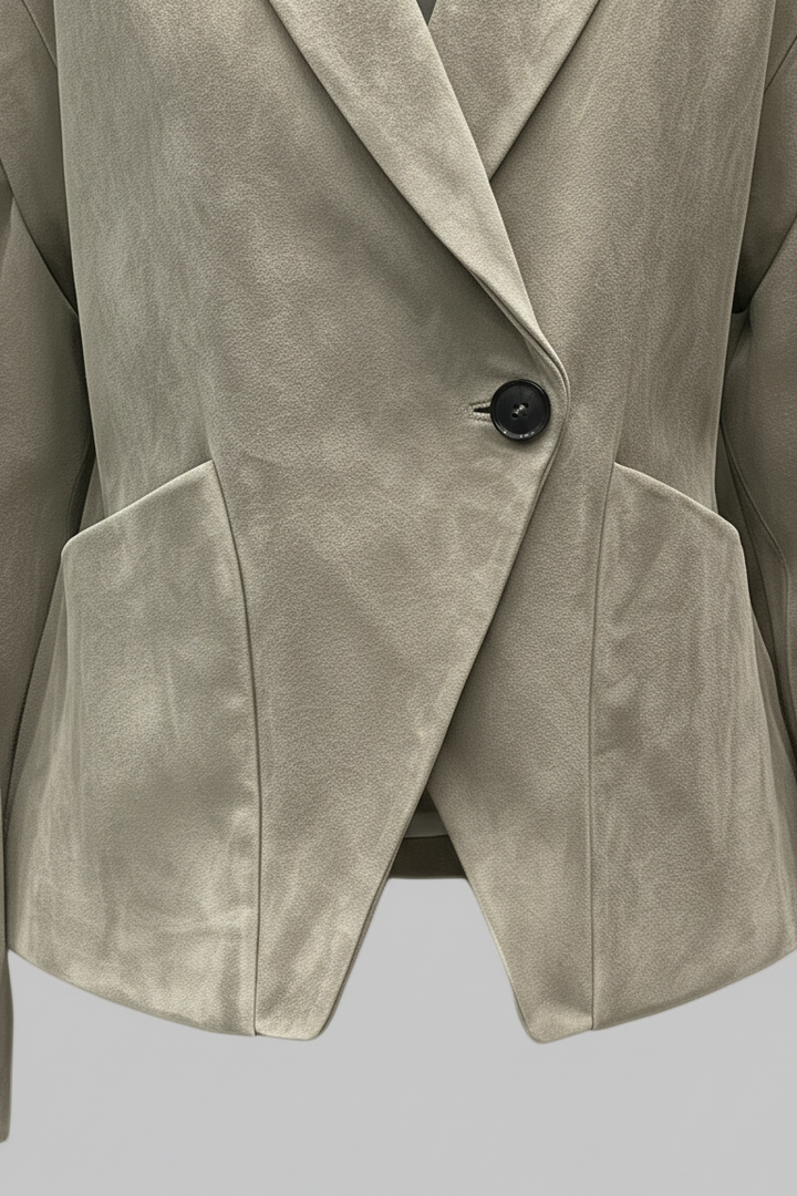 SCARLETT NOCTURNE suede leather jacket women front button detail premium genuine suede jacket women