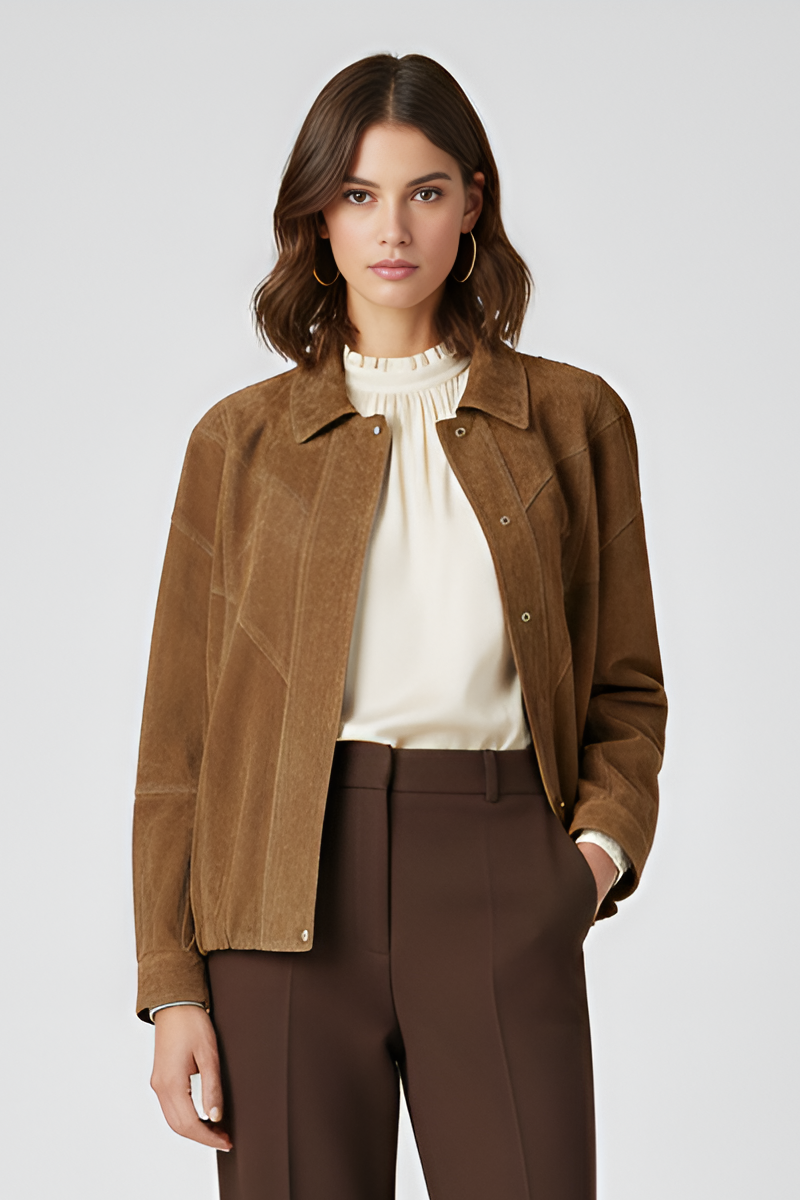 SLOANE | Luxe Suede Bomber Coat – Dalvyn