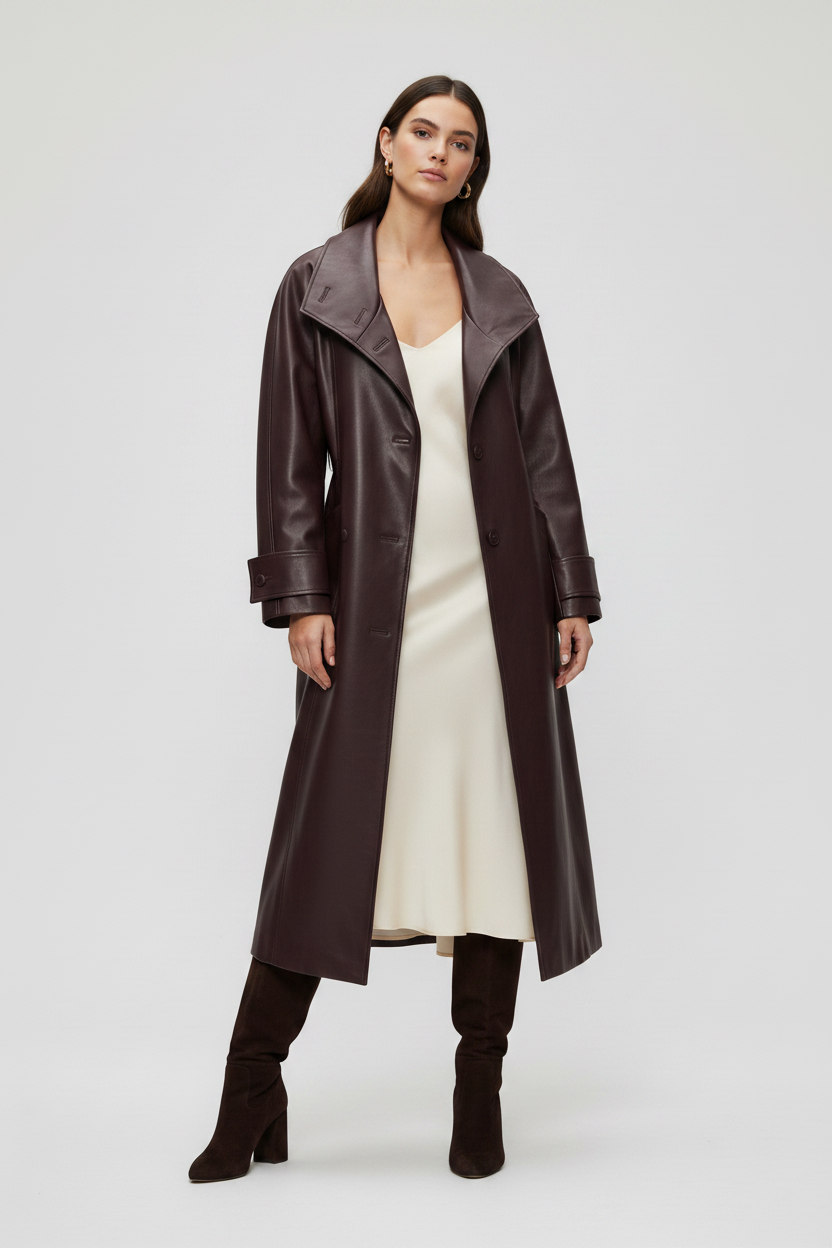 SOLANGE - Long Genuine Le - luxury leather studio
