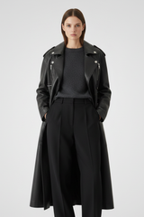 SOPHIE - Belted Long Vegetable-Tanned Leather Trench Coat