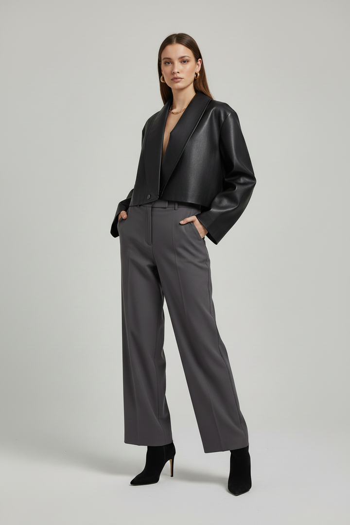 SYLVIANE - Cropped Sheepskin - cropped shearling luxury jacket