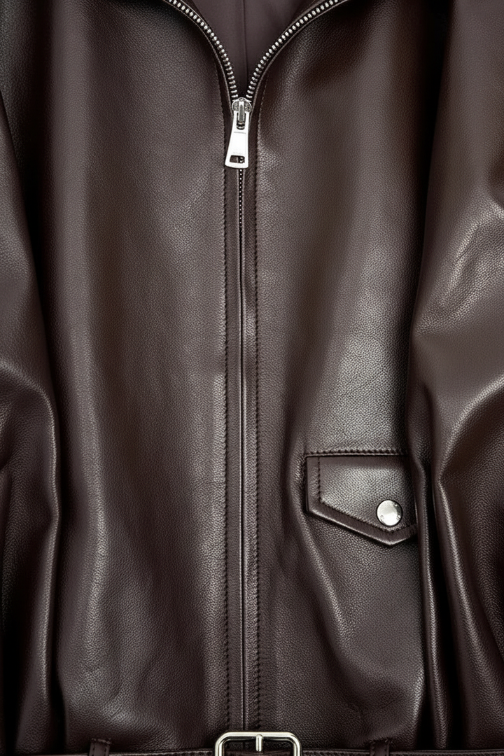 VALERIE - OVERSIZED PLEAT - front closure, button detail, zipper, stitching