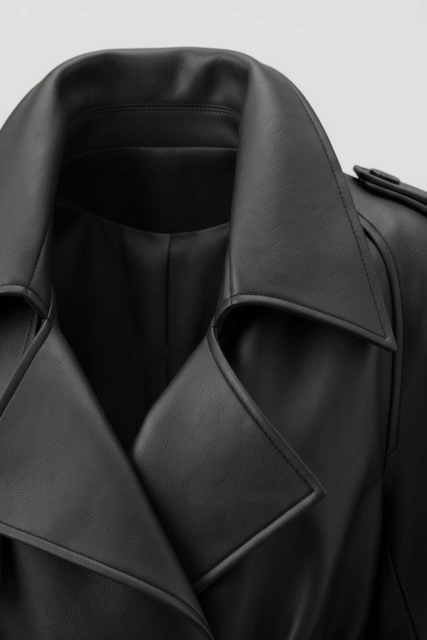 VERONIQUE - Belted Leather Jacket - refined leather buckle