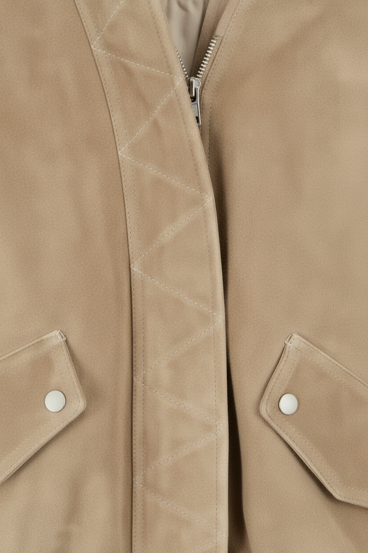 VIVIENNE - Elegant Pocket - coat closure, metal buttons, zipper, exquisite stitching