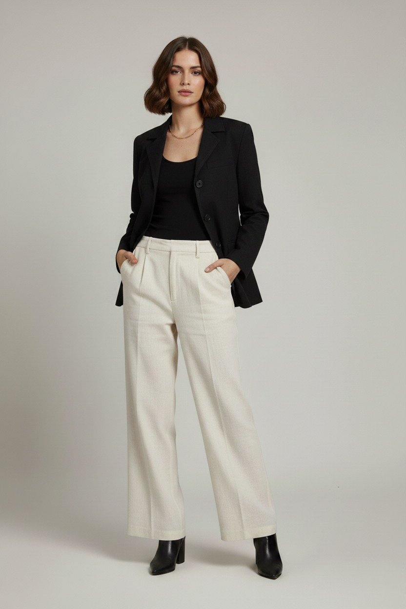 Winslow - Oversized Suede - black luxury minimalist, with hands in pockets