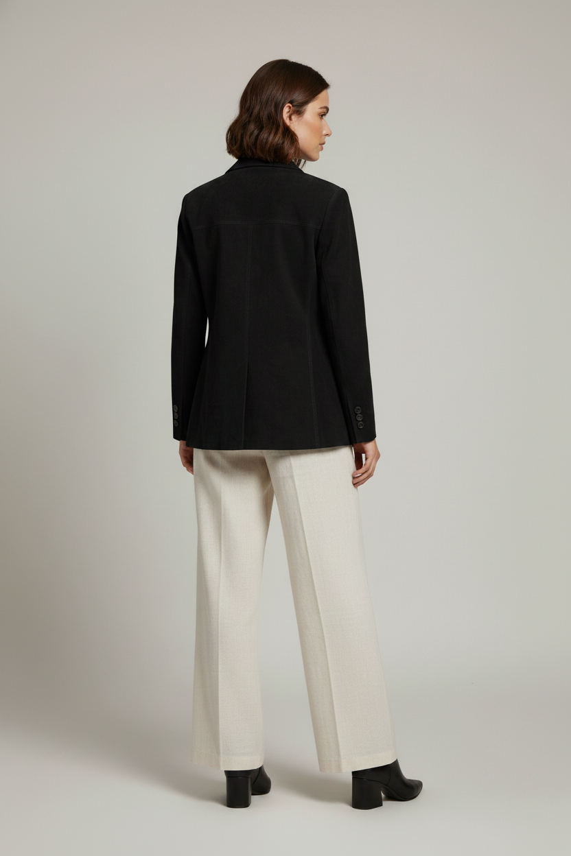 Winslow - Oversized Suede - black oversized suede jacket, rear view