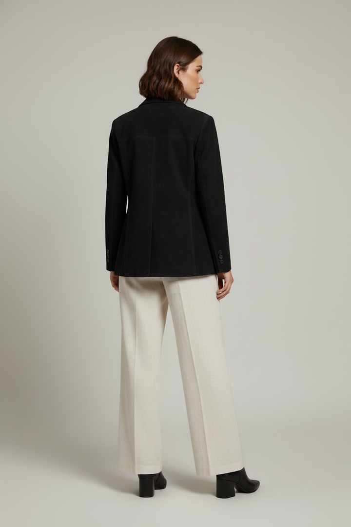 Winslow - Oversized Suede - black oversized suede jacket, rear view