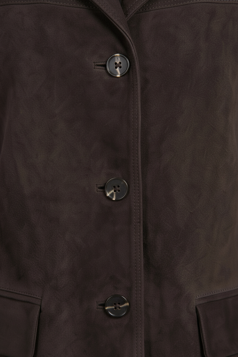 Winslow - Oversized Suede - front closure, buttons detail