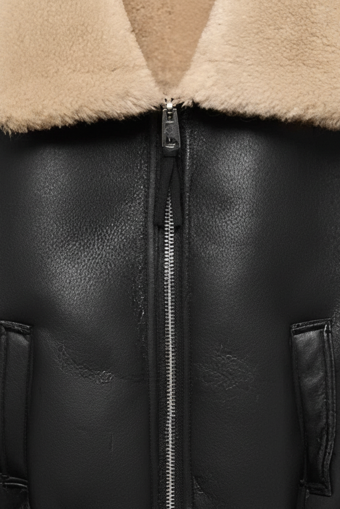 womens faux PU shearling vest elegant cropped length layered over knitwear cold season wear